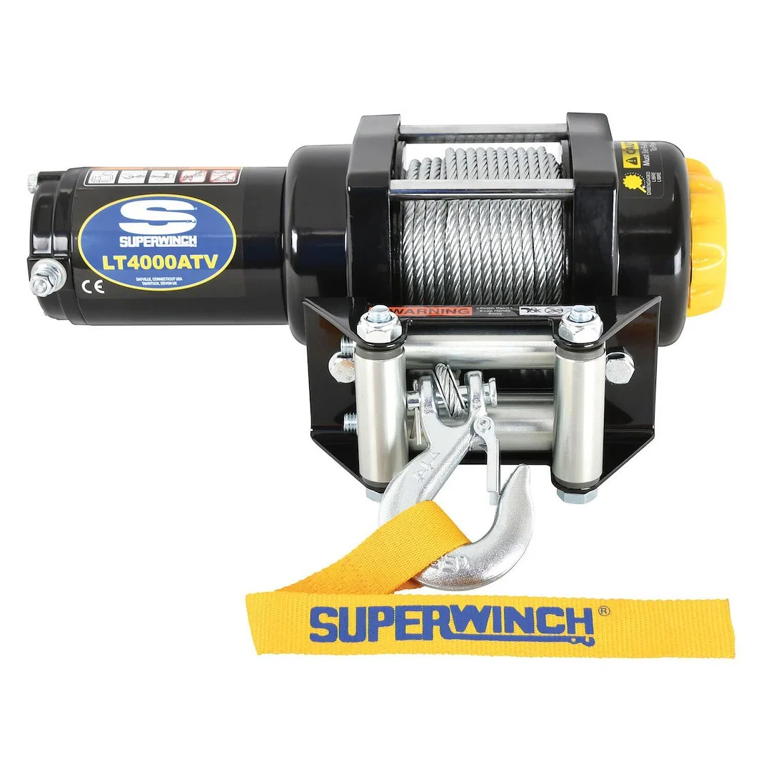 1140220 – SUPERWINCH Winch, Vehicle Mounted ATV Winch 12 Volt Electric 4000 Pound Line Pull Capacity 50 Foot Wire Rop...